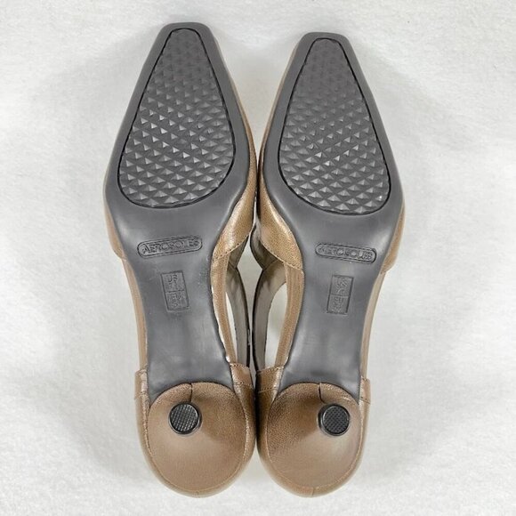 Aerosoles Leather Kitten Heels Ankle Strap Retro Grandma Tan 7.5 - Picture 7 of 8